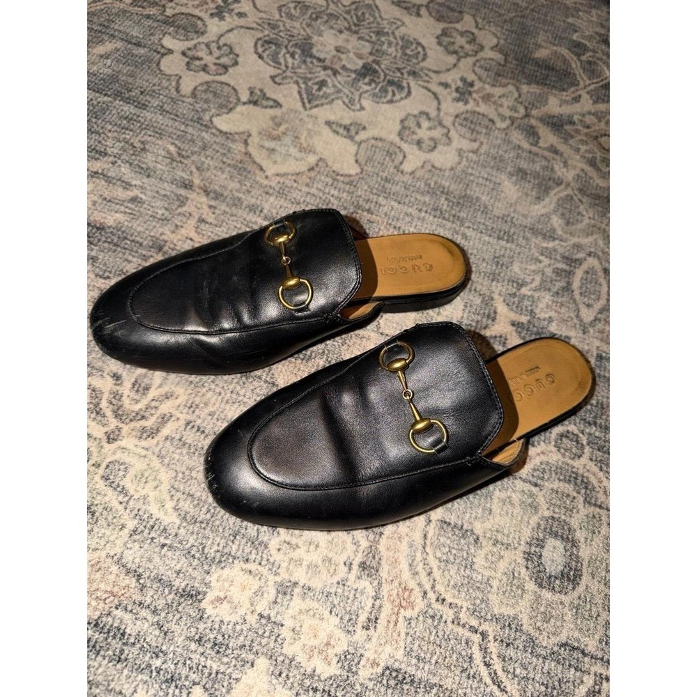 Gucci Horsebit Princetown Leather Mules Black